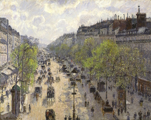 Camille Pissarro, Rue Saint-Honoré, Afternoon, Rain Effect